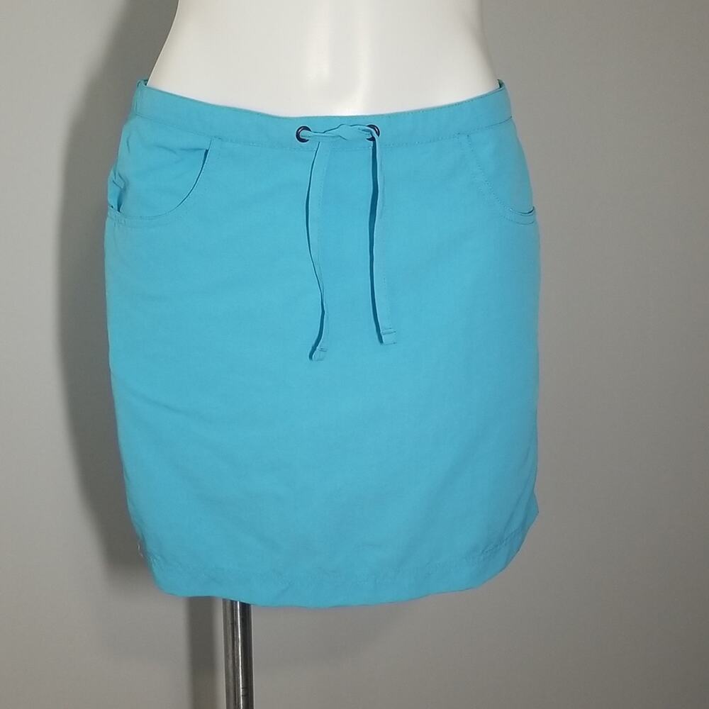 L.L. Bean Women’s Aqua Blue Nylon Hiking Skirt Size Small Athleisure
